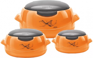 Milton Microwow One Touch Jr Giftset - Orange, Pack of 3 Thermoware Casserole Set