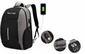 Generic H1546 - Black, Polyester Back pack With Printing