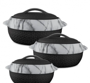 Milton Matrix Jr Giftset - Black, Pack Of 3 Thermoware Casserole Set