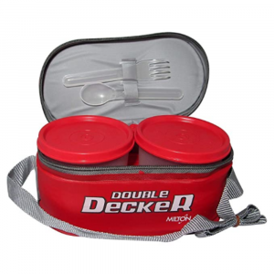 Milton Double Decker - Red 3 Plastic Container Lunch Box