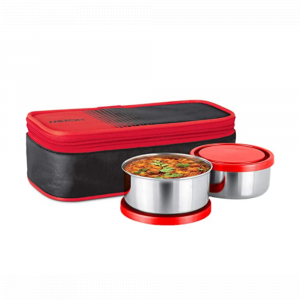 Milton Nourish - Red, 2 Container Stainless Steel Lunch Box