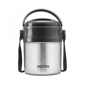 Milton Steel On Deluxe - 1340 ml, Stainless Steel 3 Containers Tiffin Box