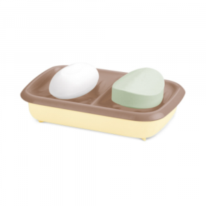 Milton Elegance - Plastic, Cream and Brown, Dual Tone Soap Dish