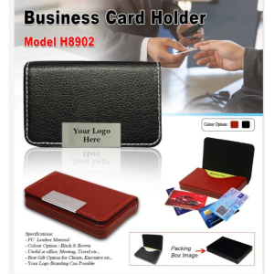 Generic H8902 - PU Leather, Black/Brown Visiting Card Holder