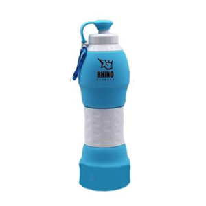 Generic H302 - 600 ml, Blue, Silicon Compact Water Bottle With Printing