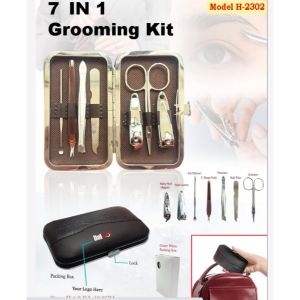 Generic H2302 - Metal, Black and Silver Grooming Kit With Printing